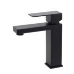 Matt Black Square Basin Counter Flick Mixer Tap Bathroom Vanity Faucet Outlet