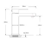 WEL Standard 6L/min Square Basin Vessel Mixer Faucet Tap Kitchen Laundry Chrome - Image 8