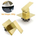 Brushed Gold Square Bath Shower Mixer Hot Cold Tap Ceramic Cartridge For Bath Set - Image 2