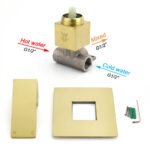 Brushed Gold Square Bath Shower Mixer Hot Cold Tap Ceramic Cartridge For Bath Set - Image 3