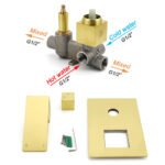 Watermark 1/2 Inch Shower Mixer Diverter Brushed Gold Square Stainless Steel Set - Image 4