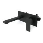 Matt Black Basin Mixer Bathroom Tub Faucet Wall Mount Tap Hot Cold Water Spout - Image 2