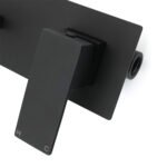 Matt Black Basin Mixer Bathroom Tub Faucet Wall Mount Tap Hot Cold Water Spout - Image 5