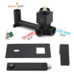 Matt Black Basin Mixer Bathroom Tub Faucet Wall Mount Tap Hot Cold Water Spout - Image 6