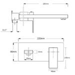 WELS 7.5L/min Basin Mixer Bathroom Vanity Brass Chrome Wall Mounted Spout Outlet - Image 8