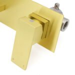 Brushed Gold Square Wall Mount Basin Mixer Laundry Vanity Tap Spout Faucet Set - Image 6