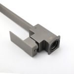 WELS Gun Metal Square Gooseneck Swivel Laundry Kitchen Mixer Faucet Sink Tap Set - Image 5