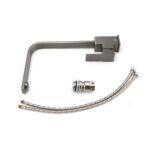 WELS Gun Metal Square Gooseneck Swivel Laundry Kitchen Mixer Faucet Sink Tap Set - Image 7