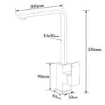 WELS Gun Metal Square Gooseneck Swivel Laundry Kitchen Mixer Faucet Sink Tap Set - Image 8