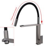 Gun Metal Tall Kitchen Sink Basin Mixer Swivel Faucet Tap Pull Out Spout Head - Image 3