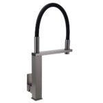 Gun Metal Tall Kitchen Sink Basin Mixer Swivel Faucet Tap Pull Out Spout Head - Image 4