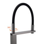 Gun Metal Tall Kitchen Sink Basin Mixer Swivel Faucet Tap Pull Out Spout Head - Image 5