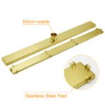 Brushed Gold 304SUS 800mm Tile Insert Shower Grate Floor Drain 50mm Waste Outlet - Image 5