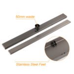 Gun Metal Tile Insert 600mm Linear Shower Grate Floor Drain 50mm Waste Outlet - Image 6