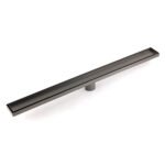Gun Metal Bathroom Tile Insert 800mm Linear Shower Grate Floor Drain 50mm Waste