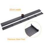 Matt Black 800mm Strip Fence Shower Grate Floor Drain Central 50mm Waste Outlet - Image 6