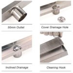 Bathroom Stainless Steel 800mm Strip Fence Shower Grate Floor Drain 50mm Outlet - Image 4