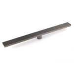 Watermark Gun Metal 800mm Strip Fence Linear Shower Grate Floor Drain 50mm Waste