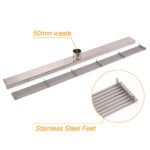Silver 304 Stainless Steel 900mm Strip Fence Shower Grate Floor Drain 50mm Waste - Image 6