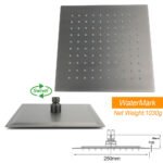 Gun Metal 10" Square Large Rainfall Shower Head 400mm Straight Wall Mounted Arm Set - Image 4