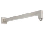 Brushed Nickel 8" Square Rainfall Shower Head + 400mm Straight Wall Mount Arm - Image 2