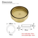 Brushed Gold 100mm In Diamater Tile Insert Floor Drain Shower Grate 75mm Outlet - Image 2
