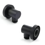 Round Brass Black Standard G1/2" Inch End Flexible Shower Elbow Connector Water Inlet - Image 3