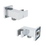 Chrome Square Water Inlet Shower Rose Bracket Swivel Holder Wall Elbow Connector G1/2" Thread - Image 3