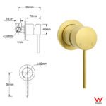 Brushed Gold Twin Shower Large Round 12" Rain Head Handheld Silde Wall Rail Arm Small Face Mixer - Image 8