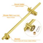 WELS Brushed Gold Twin Shower Large Round 12" Rain Head Metal Handheld Silde Wall Rail New Luxury Mixer - Image 5