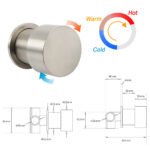 Brushed Nickel Dual Shower Set Sliding Rail Arm 12" Round Head Handheld Wall Mixer Valve - Image 8