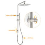 WELS Brushed Nickel Dual Shower Set Sliding Rail Arm Large 12" Round Head Handheld Small Face Mixer - Image 2