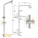 WELS Brushed Nickel Dual Shower Set Sliding Rail Arm Large 12" Round Head Handheld Small Face Mixer - Image 3