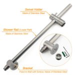 WELS Brushed Nickel Dual Shower Set Sliding Rail Arm Large 12" Round Head Handheld Small Face Mixer - Image 5