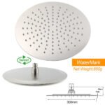 WELS Brushed Nickel Dual Shower Set Sliding Rail Arm Large 12" Round Head Handheld Small Face Mixer - Image 6