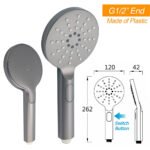 WELS Gunmetal Round 10" Twin Shower Head 3 Modes Handheld Slide Rail Diverter Arm - Image 8