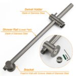WELS Gun Metal Round 10" 2in1 Shower Head 3 Modes Handheld Slide Rail Arm Twin Taps - Image 5