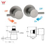 WELS Gun Metal Round 10" 2in1 Shower Head 3 Modes Handheld Slide Rail Arm Twin Taps - Image 8