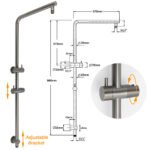 WELS Gun Metal Round 10" Twin Shower Head 3 Modes Handheld Slide Rail Diverter Mixer - Image 3