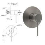 WELS Gun Metal Round 10" Twin Shower Head 3 Modes Handheld Slide Rail Diverter Mixer - Image 8