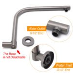 Gun Metal Round 12" Rainfall Shower Head + High Rise Gooseneck Wall Arm Bath Set - Image 3