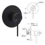 Matt Black 2in1 Round Shower 10" Rainfall Head Metal Handheld Sliding Rail Diverter Mixer Set - Image 9