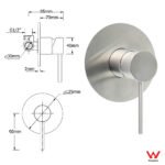 Brushed Nickel Round 8" Rain Head Shower 1 Mode Handheld Sliding Rail Arm Mixer 2in1 Set - Image 9