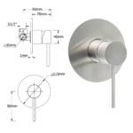 Brushed Nickel Round 12" Rain Head Shower Single Mode Handheld Sliding Rail Arm Mixer 2in1 Set - Image 9