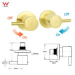 WELS Brushed Gold 8" Round Shower Head 3 Mode Handheld Rose Sliding Rail Twin Taps Set - Image 9