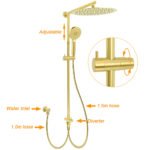 WELS Brushed Gold 2in1 Large Round Shower 12" Rain Head 3 Mode Handheld Sliding Rail Mixer Set - Image 2