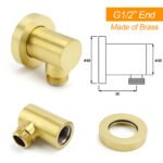 Brushed Gold Square 12" Rain Head 3 Mode Handheld Rose Sliding Rail Wall Arm Dual Shower Taps Set - Image 6