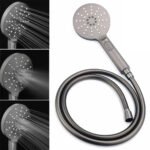 WELS Gun Metal Dual Round Shower 10" Rain Head 3 Mode Handheld Sliding Rail Arm Mixer Set - Image 7