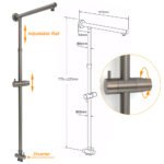 WELS Gun Metal 2in1 Shower Set Square 10" Rain Head Handheld Silde Rail Hot Cold Mixer - Image 3