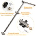 WELS Gun Metal 2in1 Shower Set Square 10" Rain Head Handheld Silde Rail Hot Cold Mixer - Image 4